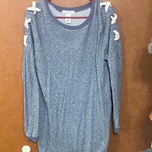 Planet Gold Heathered Blue Pullover